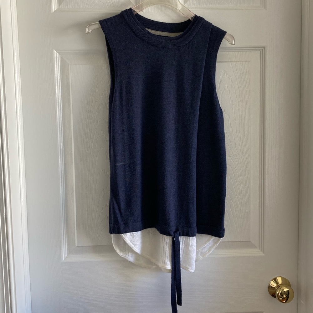 Brochu Walker NWT Wool Double Drape Looker Layered Drawstring Waist Sweater